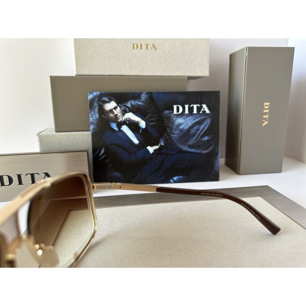 MACH-FIVE DRX-2087-I GLD BRN BRUSHED WHITE GOLD-BROWN GRADIENT SUNGLASSES - Picture 6 of 10